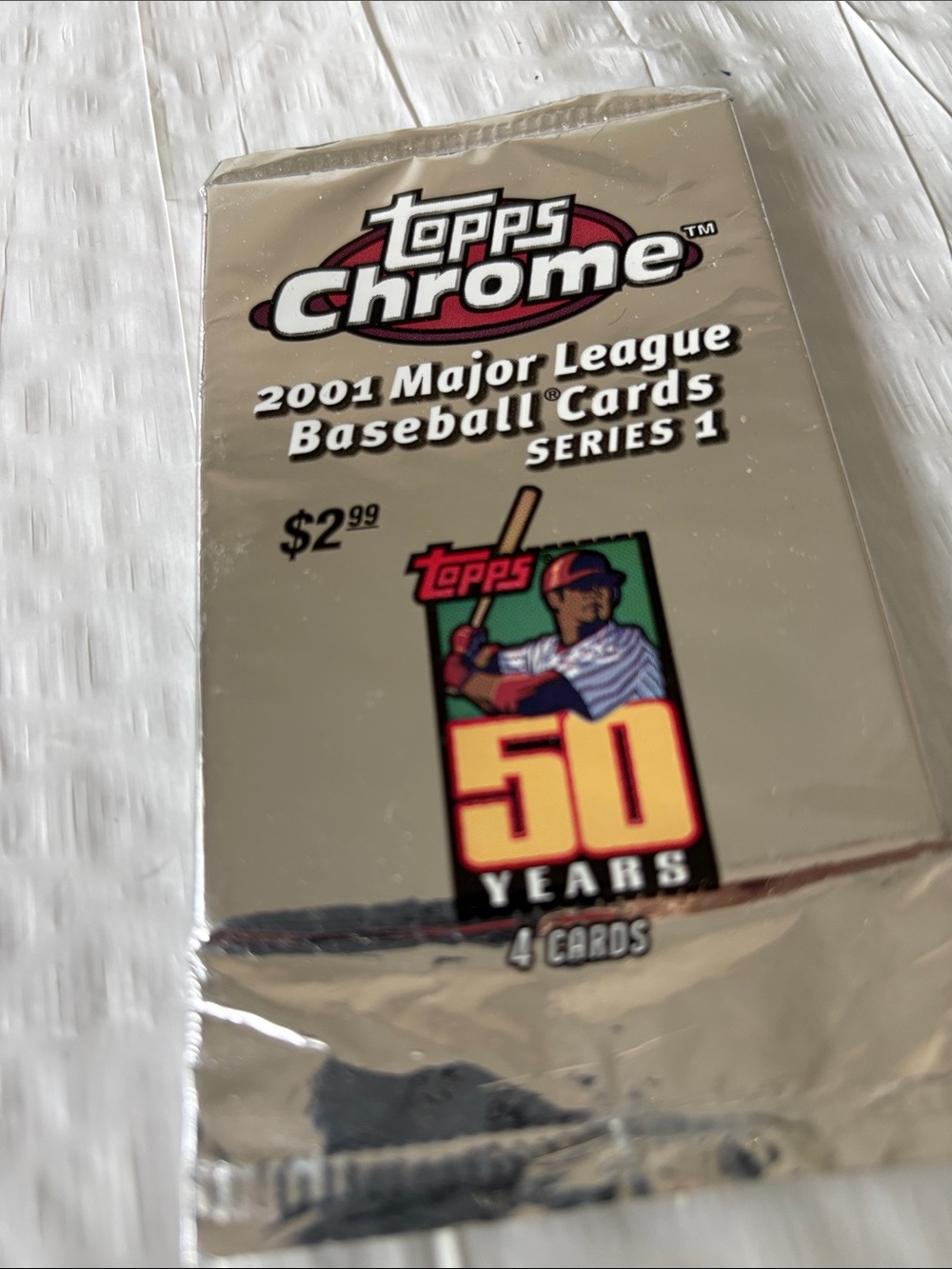 Topps Chrome Silver Baseball Pack with Red and Yellow Accents